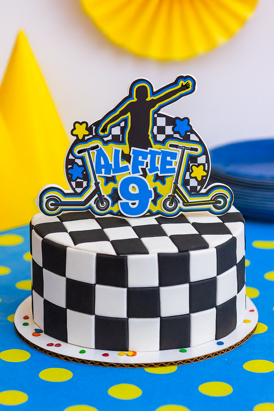 Personalised Scooter Cake Topper - Custom Name & Age
