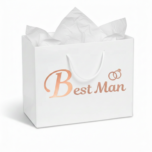Best Man Luxury Gift Bag with White Tissue Paper – Standard or Personalised