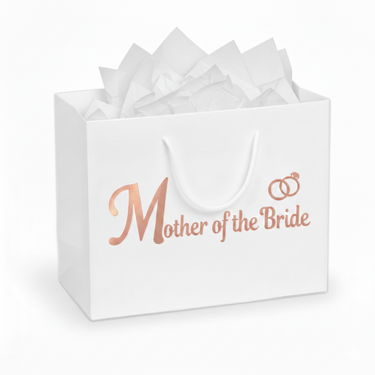 Mother of the Bride Luxury Gift Bag with White Tissue Paper – Standard or Personalised