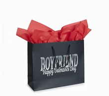 Load image into Gallery viewer, Handmade Valentine's Gift Bag for Him and Her – Premium Black & Holographic Gift Wrap