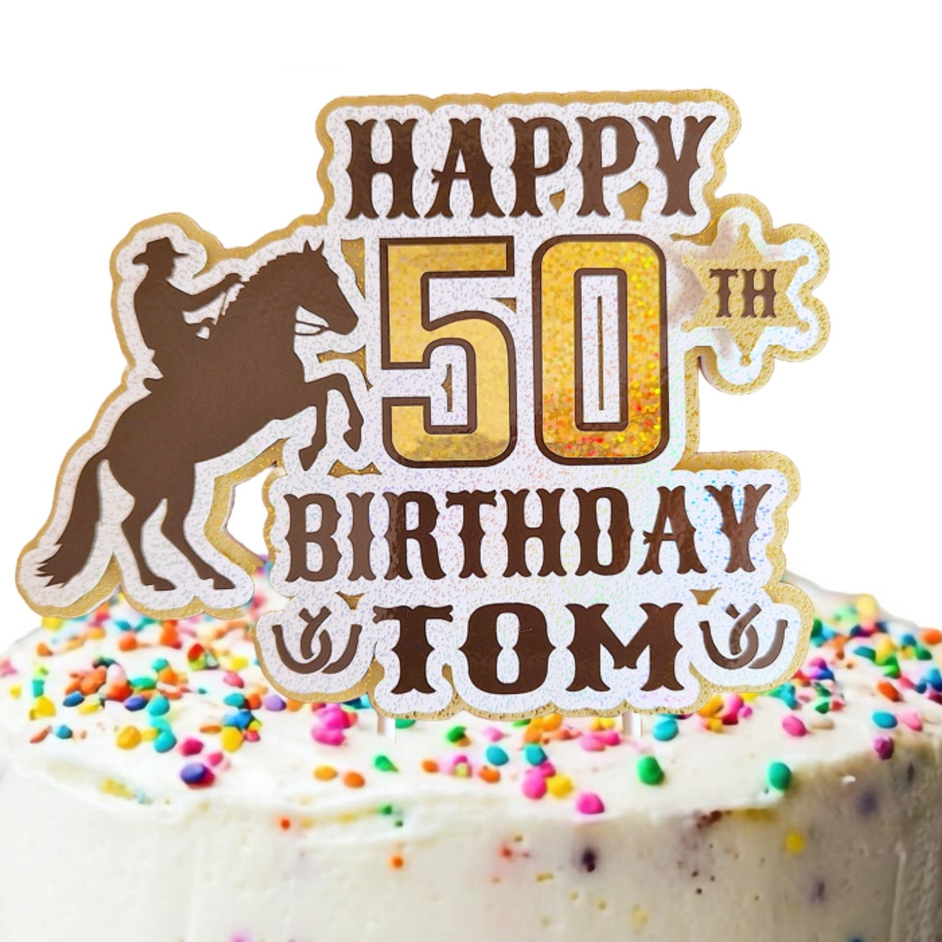 Custom Cowboy Wild West Cake Topper