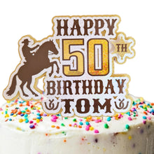 Load image into Gallery viewer, Custom Cowboy Wild West Cake Topper