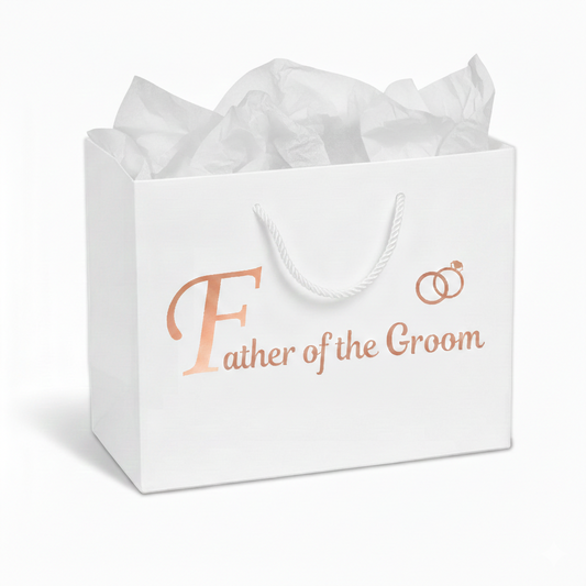 Father of the Groom Luxury Gift Bag with White Tissue Paper – Standard or Personalised