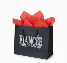 Load image into Gallery viewer, Handmade Valentine's Gift Bag for Him and Her – Premium Black & Holographic Gift Wrap