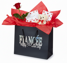 Load image into Gallery viewer, Handmade Valentine's Gift Bag for Him and Her – Premium Black & Holographic Gift Wrap