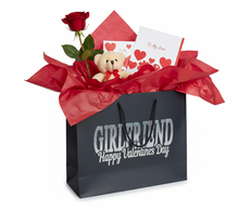 Load image into Gallery viewer, Handmade Valentine's Gift Bag for Him and Her – Premium Black & Holographic Gift Wrap