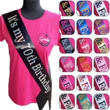 Load image into Gallery viewer, It's My 70th Birthday Holographic Sash