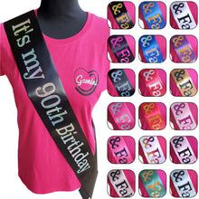 Load image into Gallery viewer, It's My 90th Birthday Holographic Sash