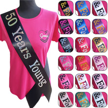 Load image into Gallery viewer, 50 Years Young Birthday Holographic Sash