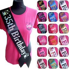 Load image into Gallery viewer, 35th Birthday Holographic Star Sash
