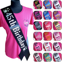 Load image into Gallery viewer, 45th Birthday Holographic Star Sash