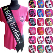 Load image into Gallery viewer, 60th Birthday Holographic Star Sash