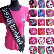 Load image into Gallery viewer, 95th Birthday Holographic Star Sash