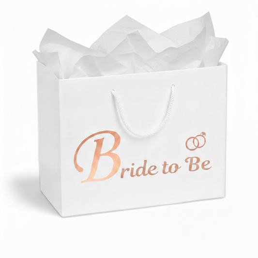 Bride To Be Luxury Gift Bag with White Tissue Paper – Standard or Personalised