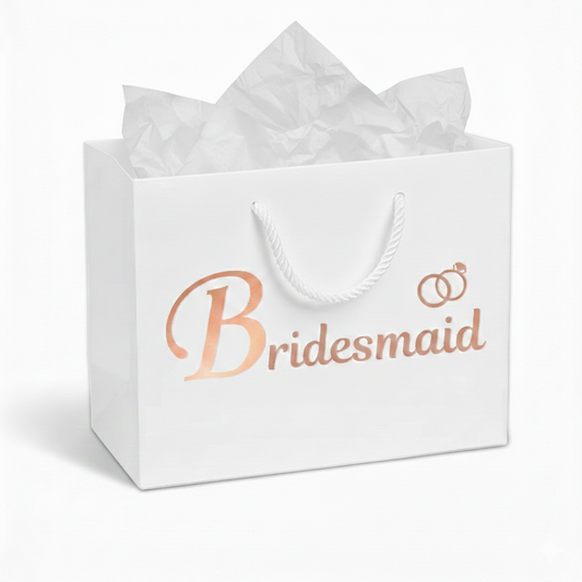 Bridesmaid Luxury Gift Bag with White Tissue Paper – Standard or Personalised