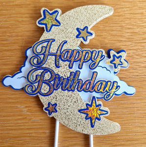 Custom Moon and Stars Cake Topper