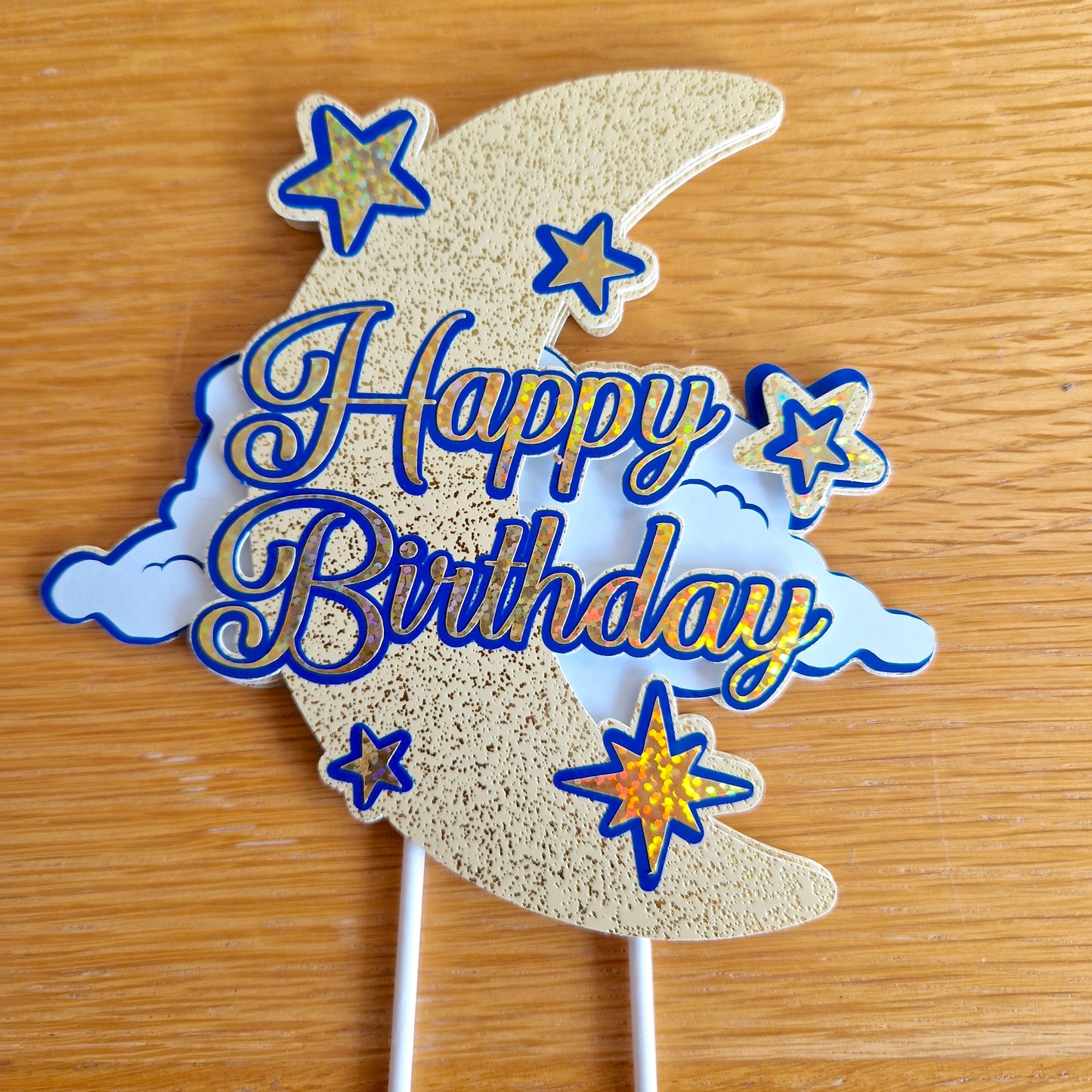 Custom Moon and Stars Cake Topper