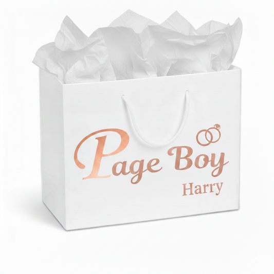 Pege Boy Luxury Gift Bag with White Tissue Paper – Standard or Personalised