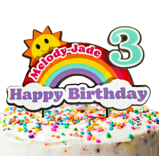 Custom Rainbow Cake Topper