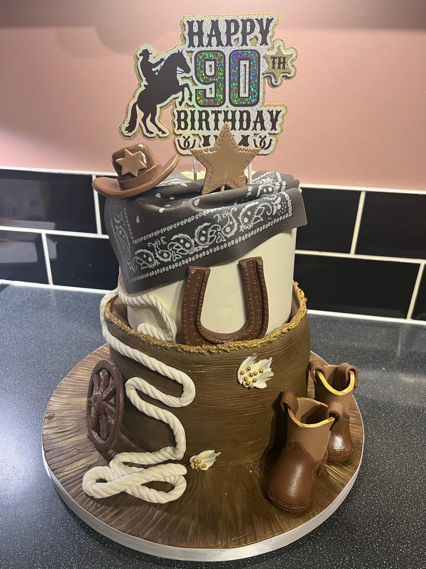 Custom Cowboy Wild West Cake Topper