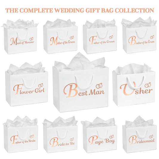 Personalised Luxury Wedding Thank You Gift Bags | Elegant Bridal & Groom Party Gift Wrap