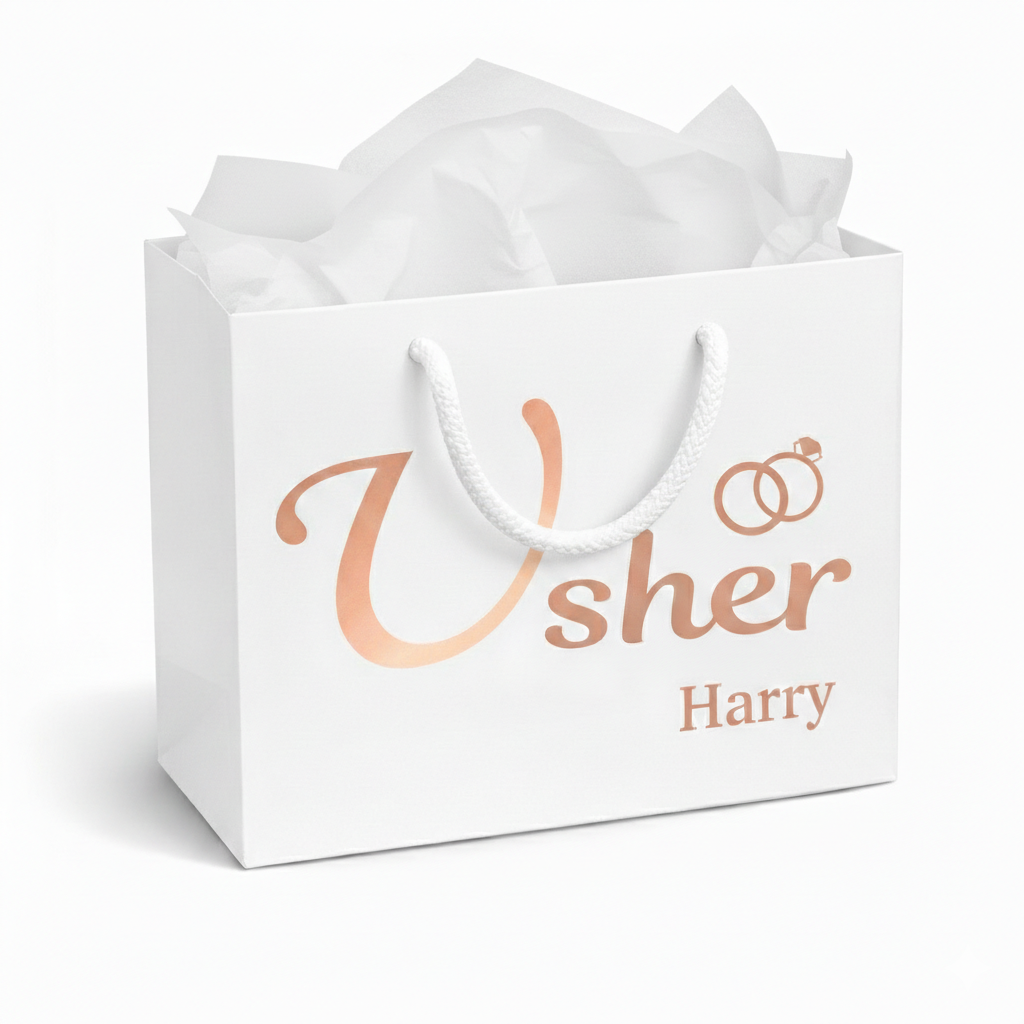 Personalised Luxury Wedding Thank You Gift Bags | Elegant Bridal & Groom Party Gift Wrap