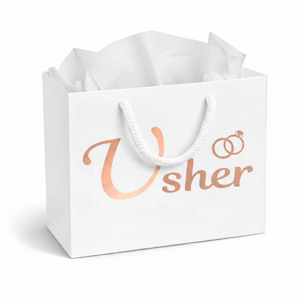 Personalised Luxury Wedding Thank You Gift Bags | Elegant Bridal & Groom Party Gift Wrap