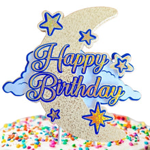 Load image into Gallery viewer, Custom Moon and Stars Cake Topper
