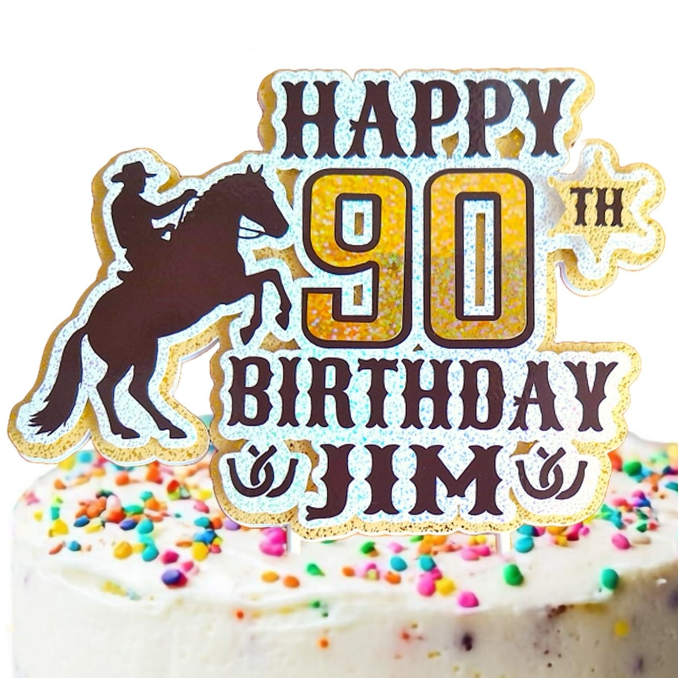 Custom Cowboy Wild West Cake Topper