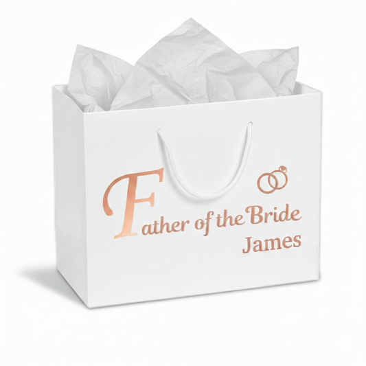 Father of the Bride Luxury Gift Bag with White Tissue Paper – Standard or Personalised