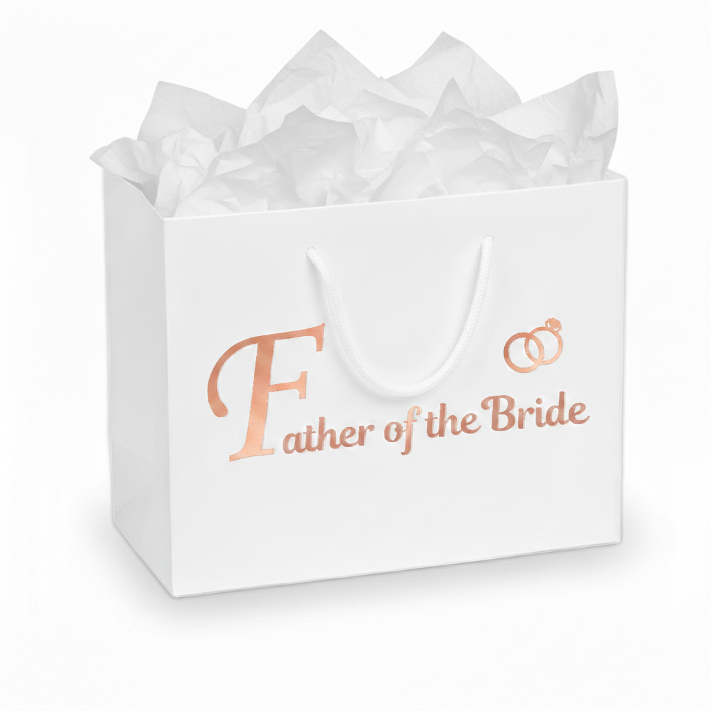 Father of the Bride Luxury Gift Bag with White Tissue Paper – Standard or Personalised