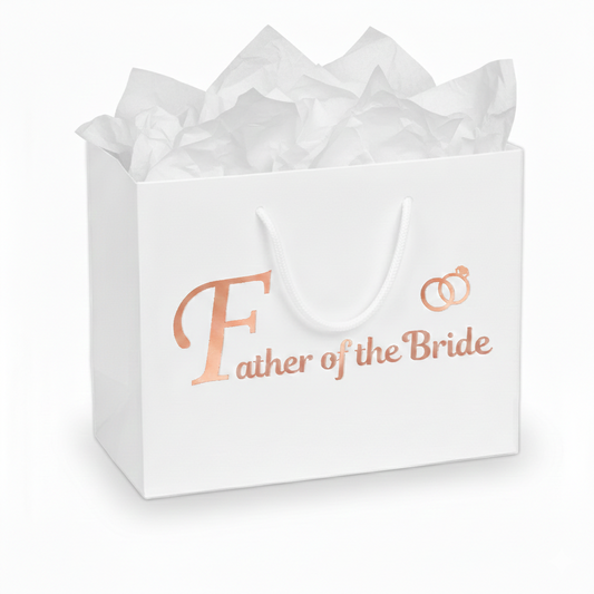 Father of the Bride Luxury Gift Bag with White Tissue Paper – Standard or Personalised