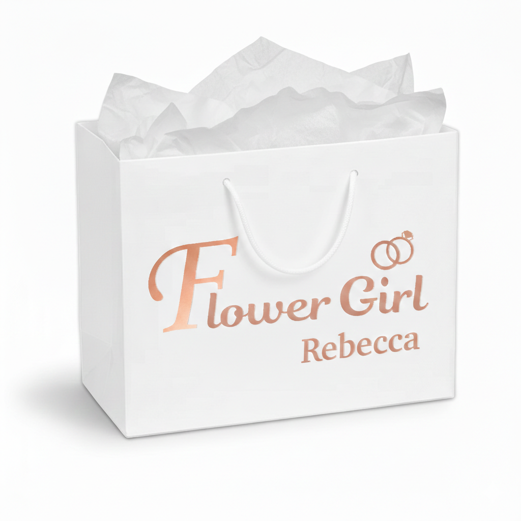 Personalised Luxury Wedding Thank You Gift Bags | Elegant Bridal & Groom Party Gift Wrap