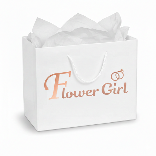 Flower Girl Luxury Gift Bag with White Tissue Paper – Standard or Personalised