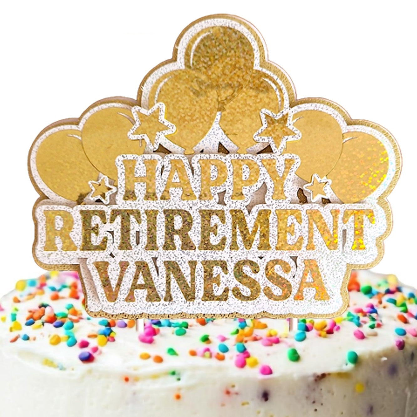 Custom Retirement Balloon Cake Topper