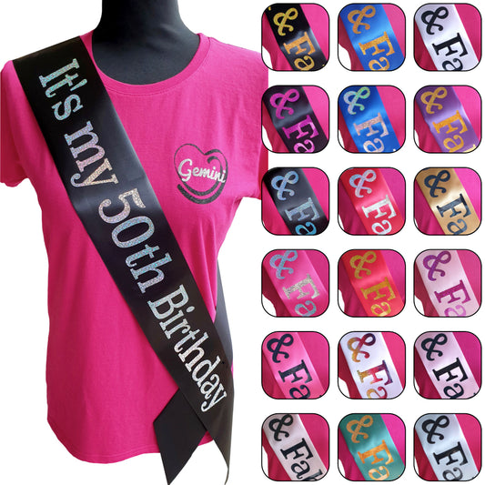 It's My 50th Birthday Holographic Sash