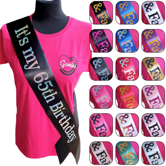 It's My 65th Birthday Holographic Sash
