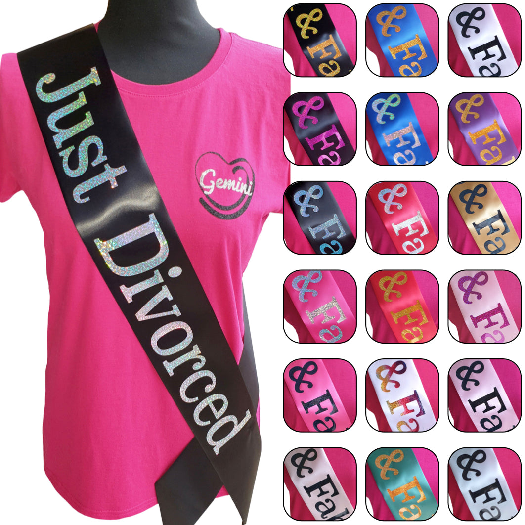 Just Divorced Holographic Sash