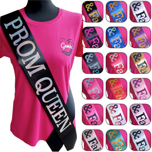 Prom Queen Holographic Sash