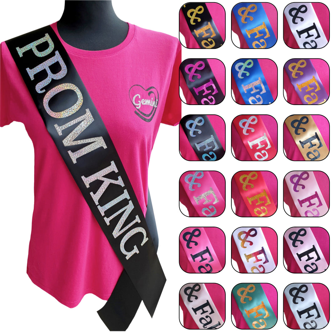 Prom King Holographic Sash