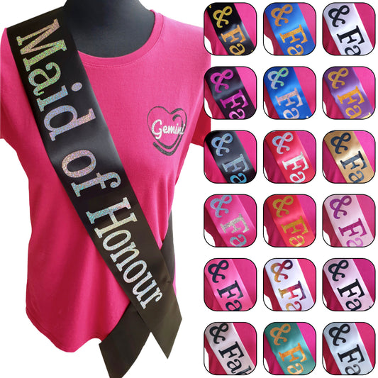 Maid of Honour Holographic Sash