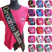 Load image into Gallery viewer, Grooms Mum Holographic Sash
