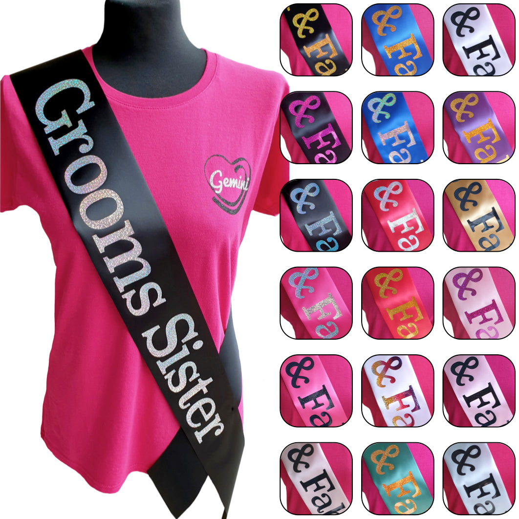 Grooms Sister Holographic Sash