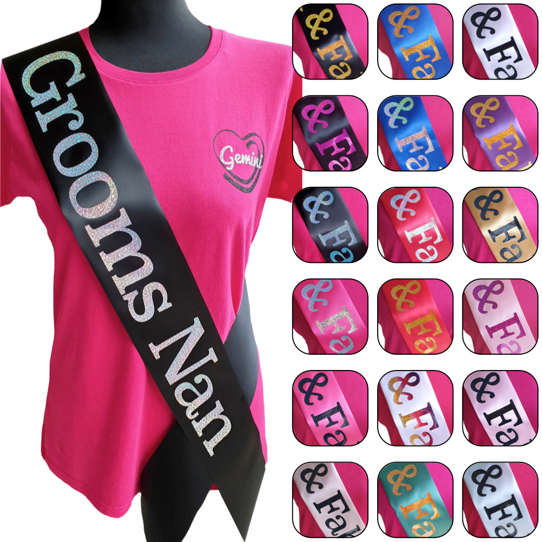 Grooms Nan Holographic Sash