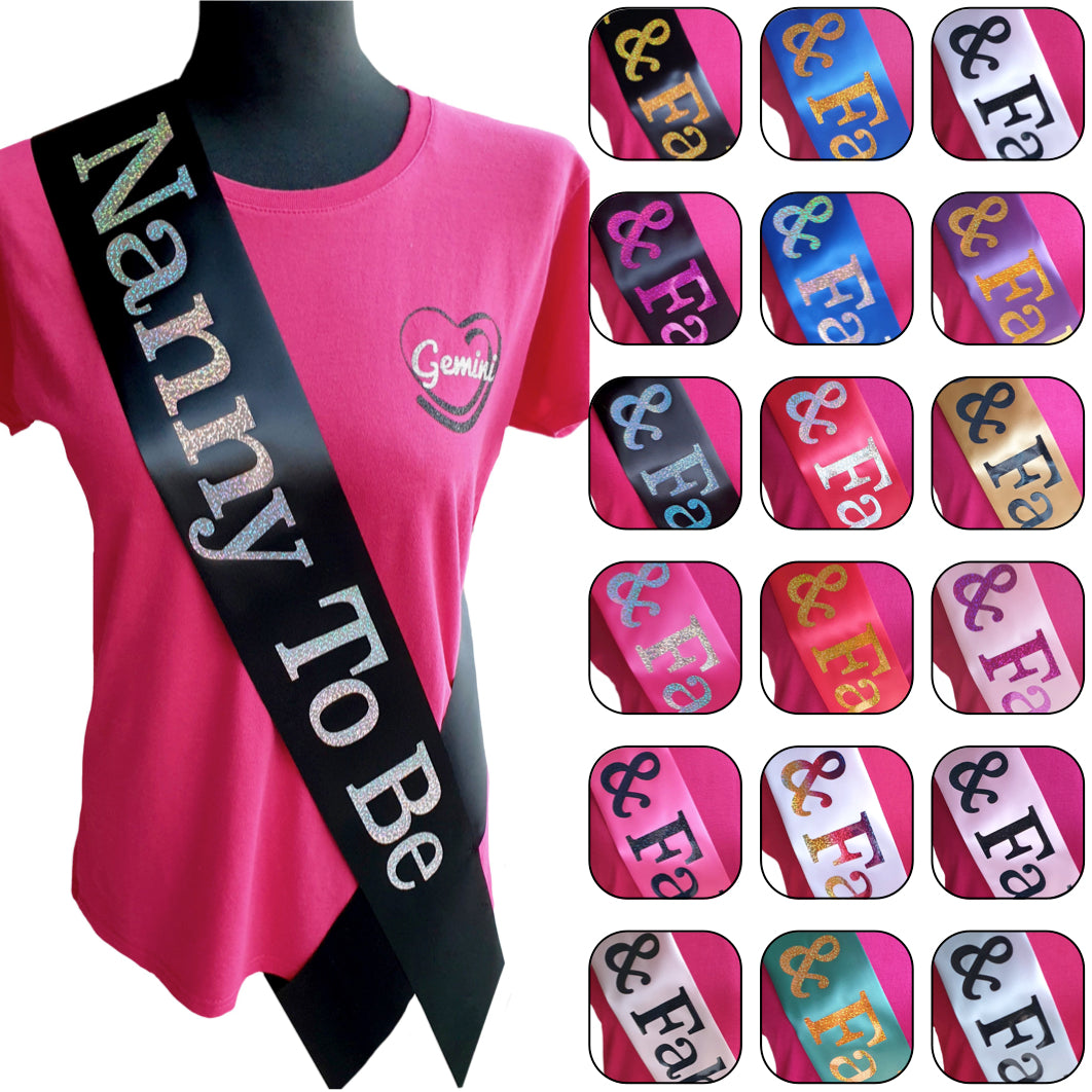 Nanny To Be Holographic Sash