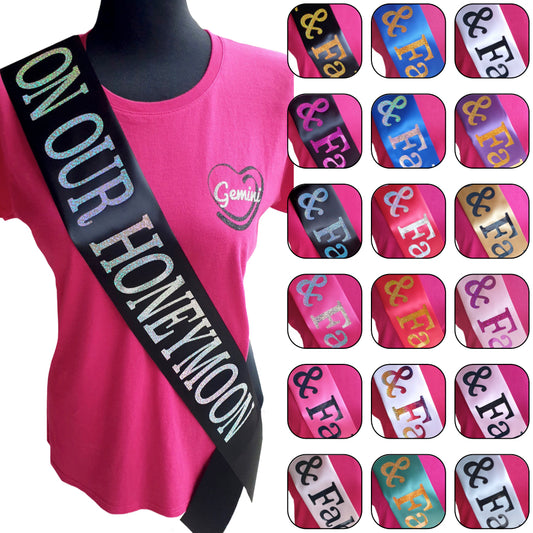 On Our Honeymoon Holographic Sash