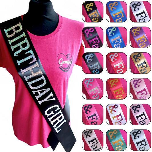 Birthday Girl Holographic Sash