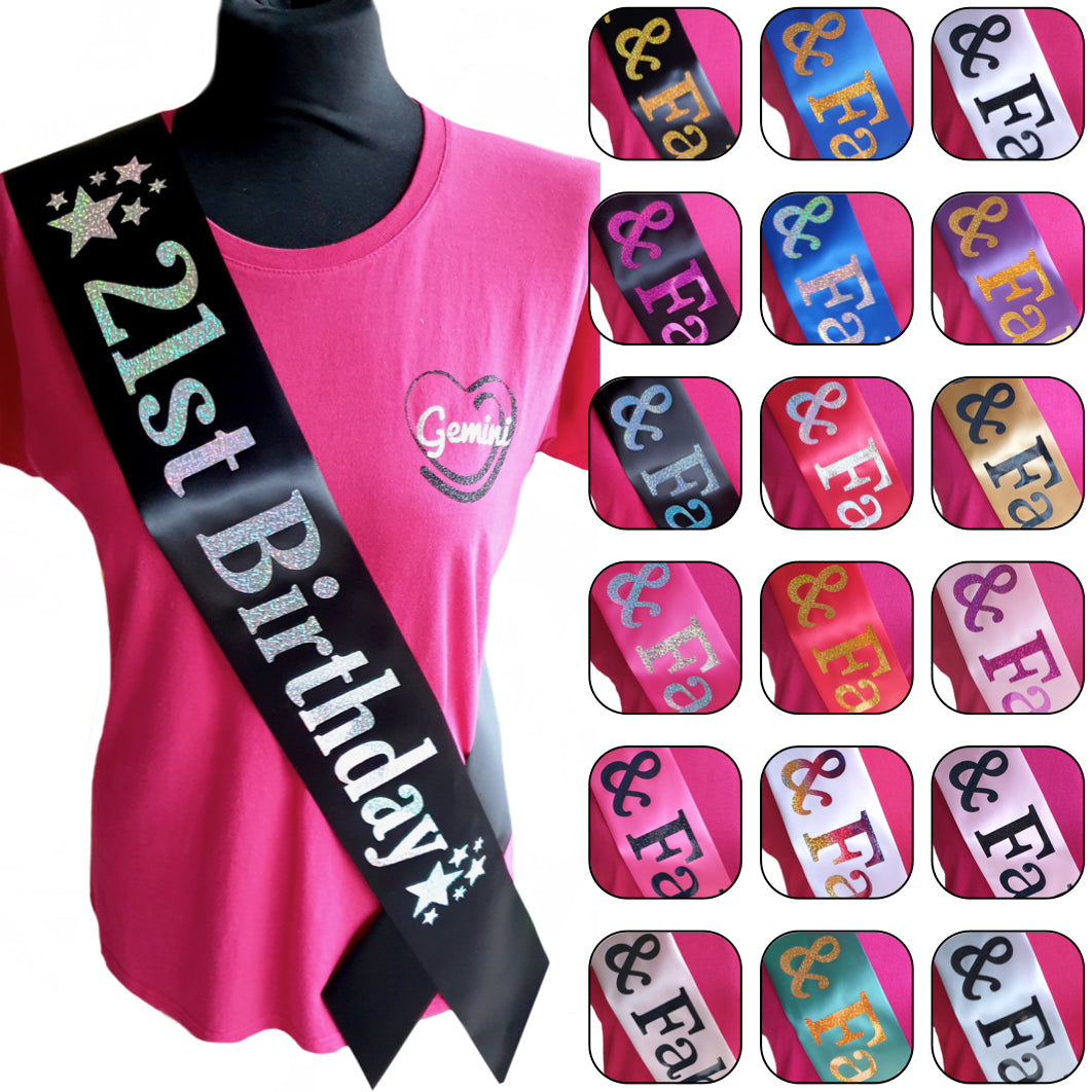21st Birthday Holographic Star Sash