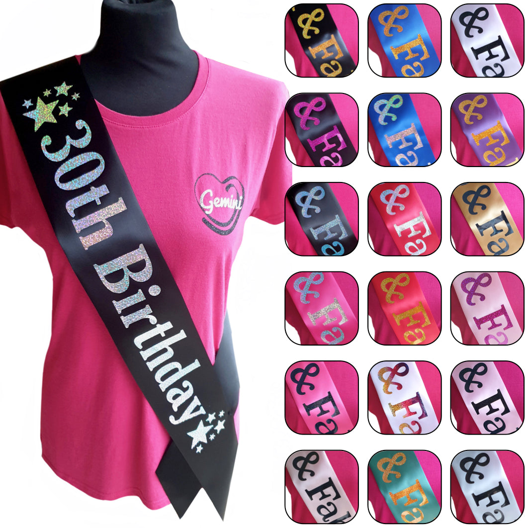 30th Birthday Holographic Star Sash