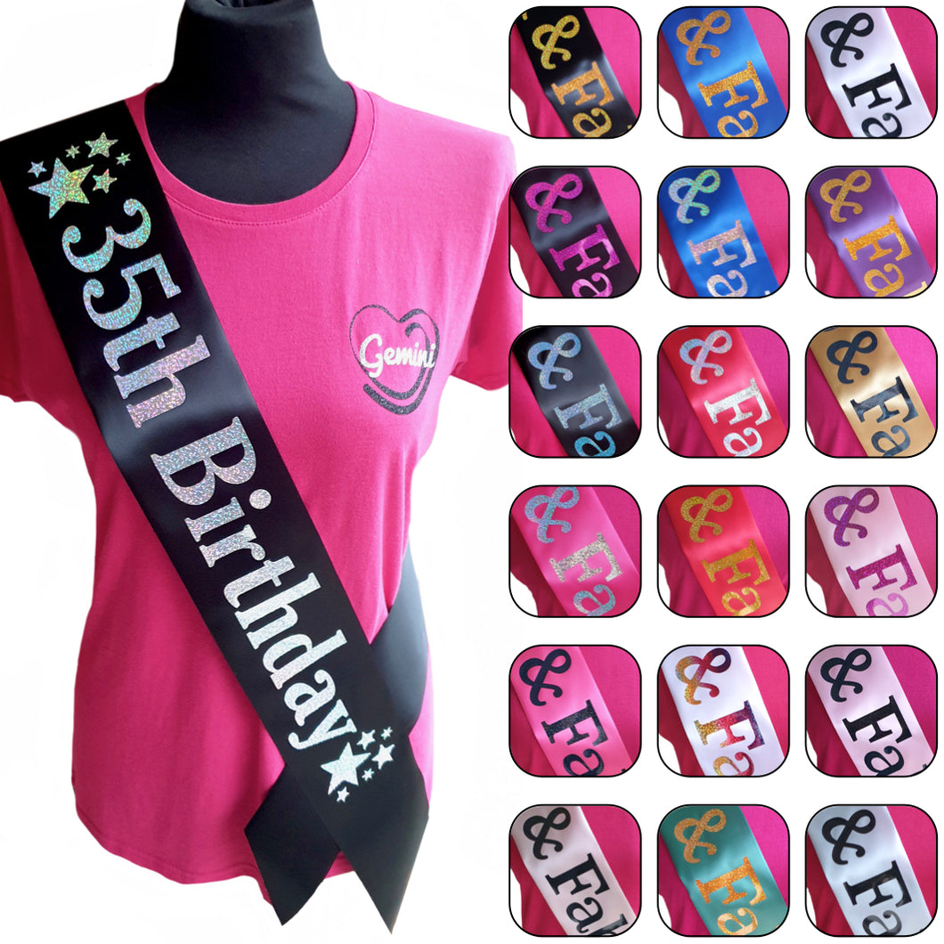 35th Birthday Holographic Star Sash